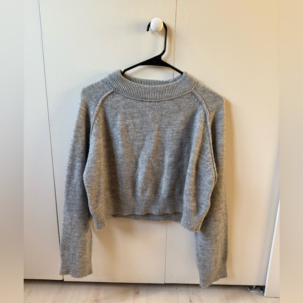 Topshop Light Gray Crew Neck Sweater